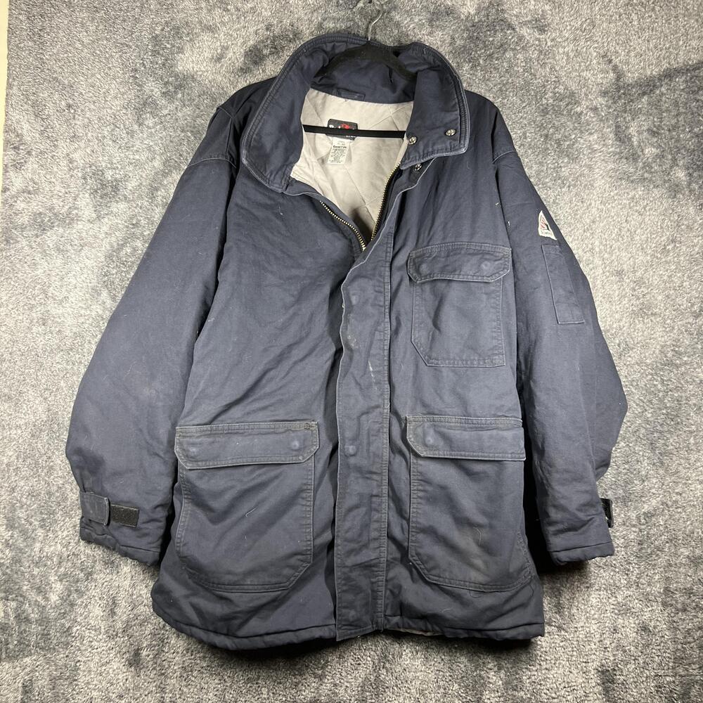 Bulwark Excel FR Jacket Mens XL Blue Parka Lined Flame Resistant Workwear
